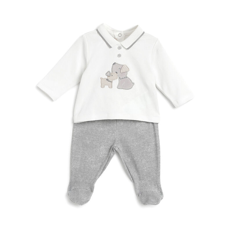 Boys Grey Printed Sweater with Leggings image number 0